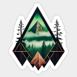 Misty Mountain Geometry Sticker